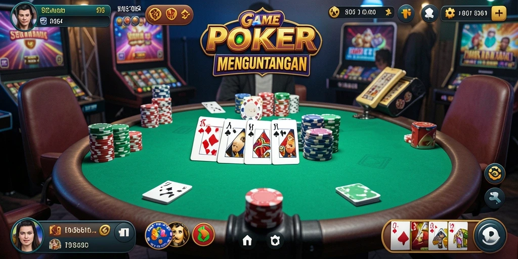 Tampilan antarmuka gameplay Poker yang menarik dan interaktif di 8364.