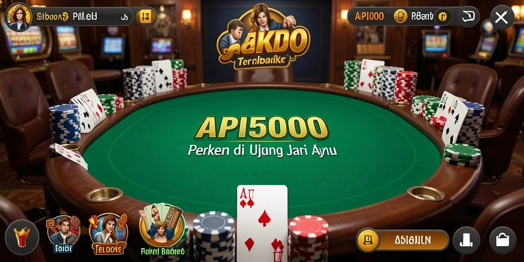 Tampilan gameplay Poker yang menegangkan dan menarik di API5000.
