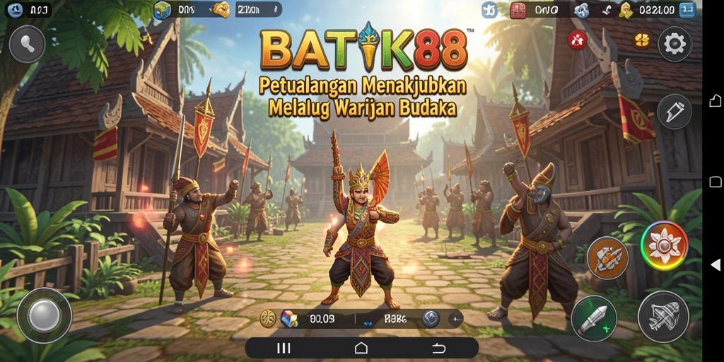 Gameplay petualangan BATIK88 yang menampilkan keindahan batik.