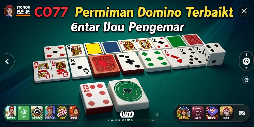 Tampilan gameplay seru dari aplikasi C0077 yang menampilkan permainan domino.