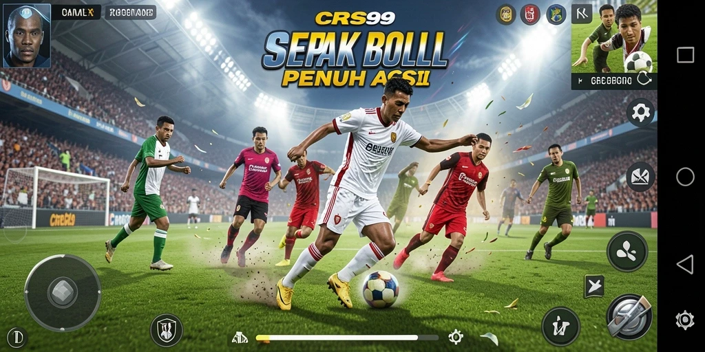 Tampilan gameplay mendebarkan dari CRS99 dengan aksi sepak bola luar biasa.
